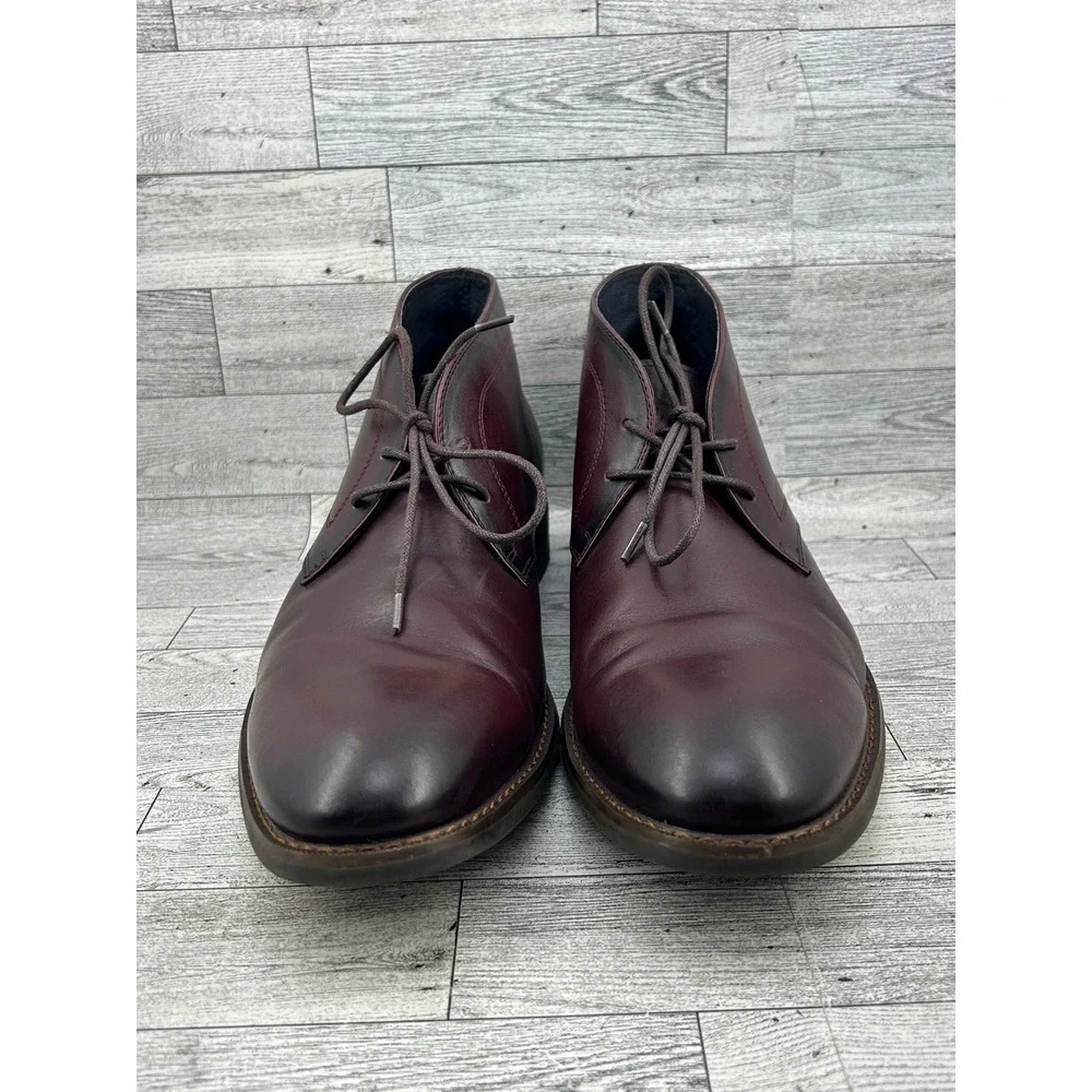 Moretti Black Label Mens‎ Glen Burgundy Leather Chukka Boots B5800M Size 13 D